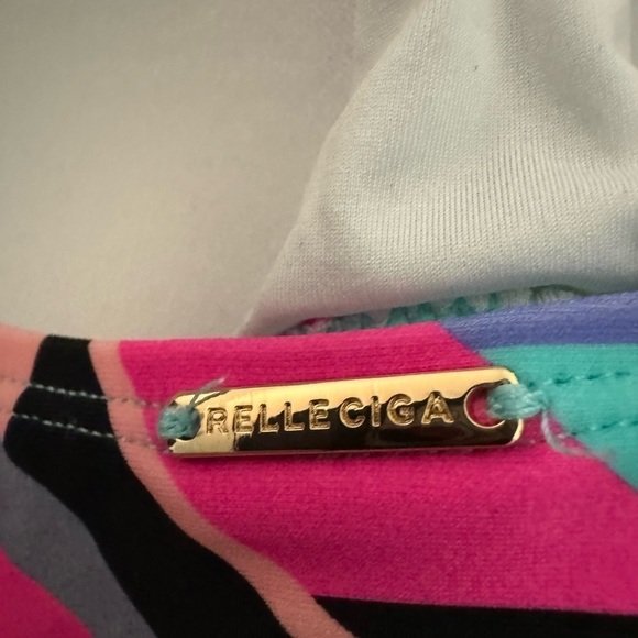 Relleciga Colorful Geometric print Rutched One Piece Swim Suit. NWOT. Size L - Picture 8 of 10